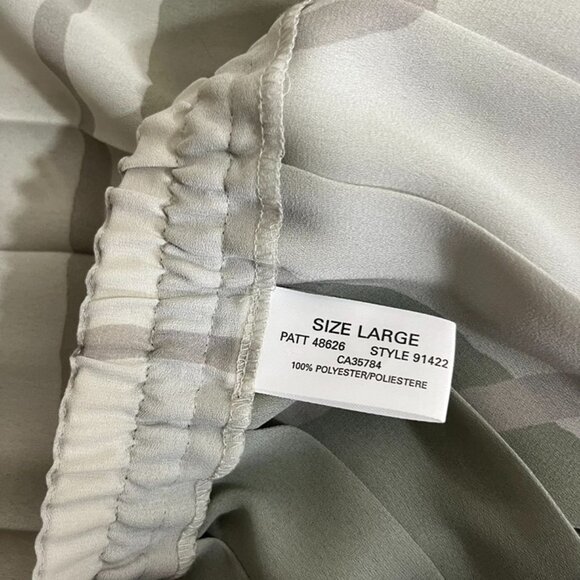 Windsmoor women's skirt L gray patterned maxi pleated elastic waist - Picture 3 of 7